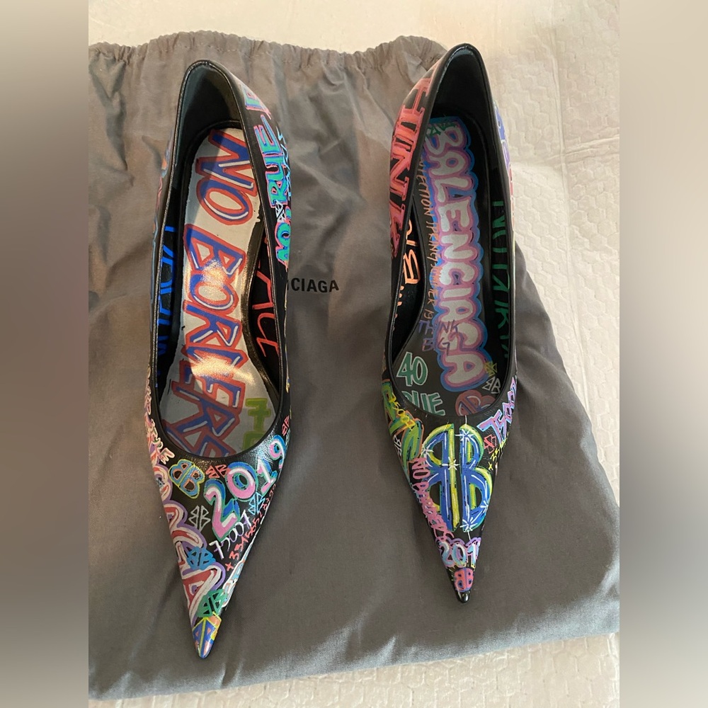 Balenciaga Women's Colorful Graffiti Heels
